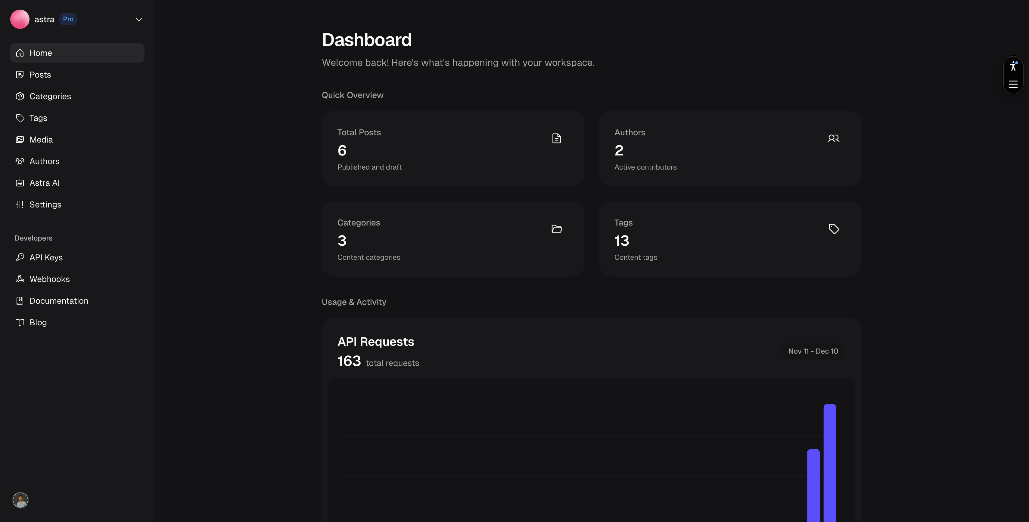 AstraCMS - Screenshot 3 showing product features and functionality