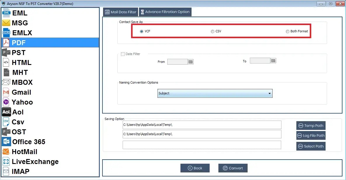 Lotus Notes NSF轉換器 - 將NSF文件轉換為多個文件格式和電子郵件客戶端 media 5