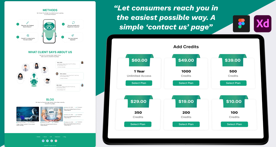 chatgpt ui 키트 - AI 기반 Chatgpt 웹 사이트 Figma Design 미디어 2