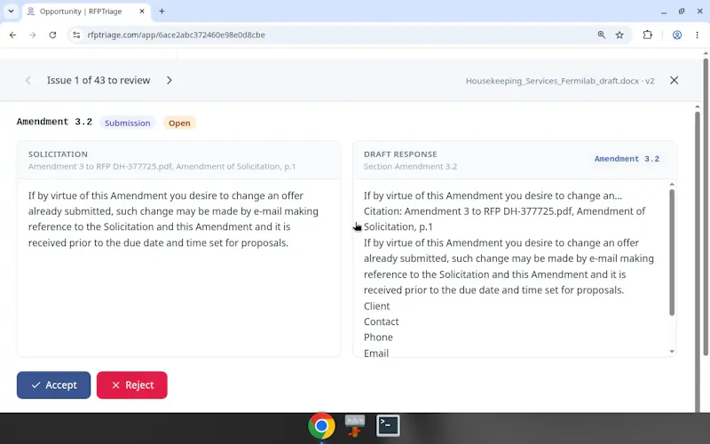 RFPTriage screenshot 4