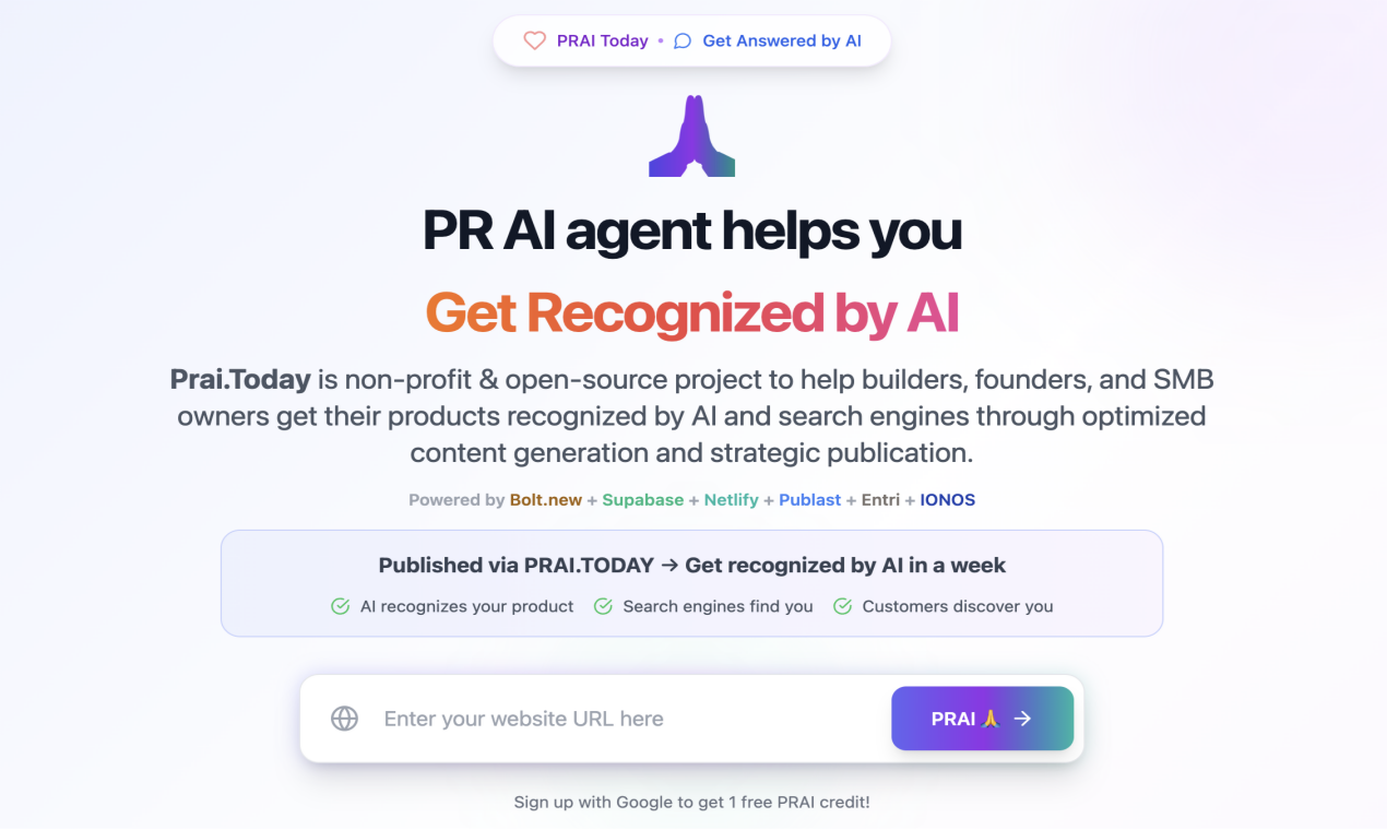 PRAI.TODAY - Get Recognized by AI media 2