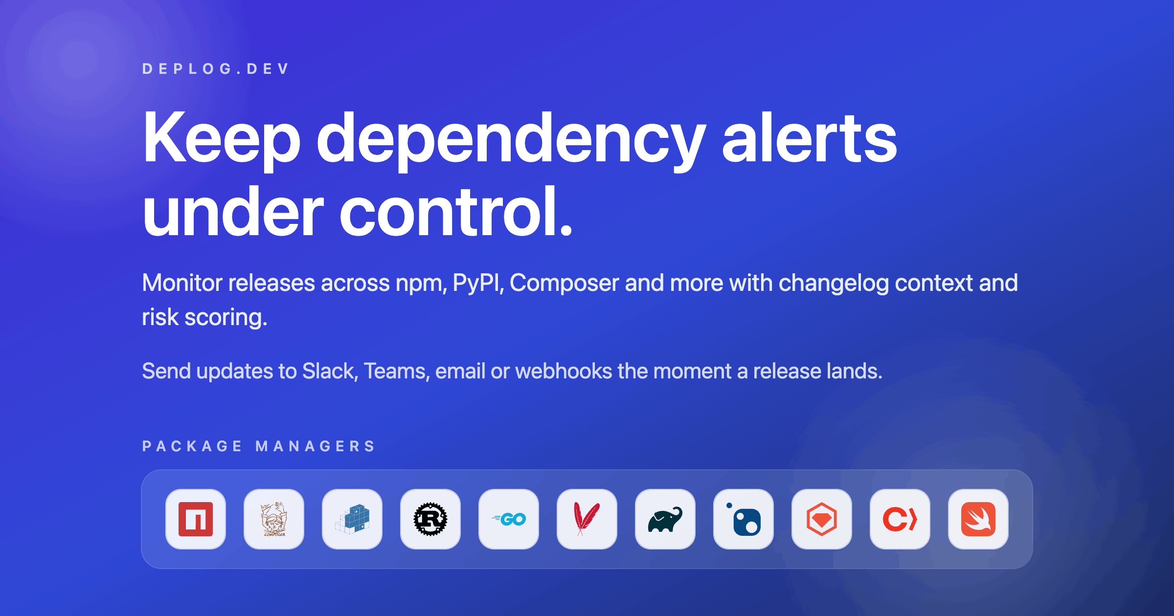DepLog.dev - Main product screenshot demonstrating key features and user interface