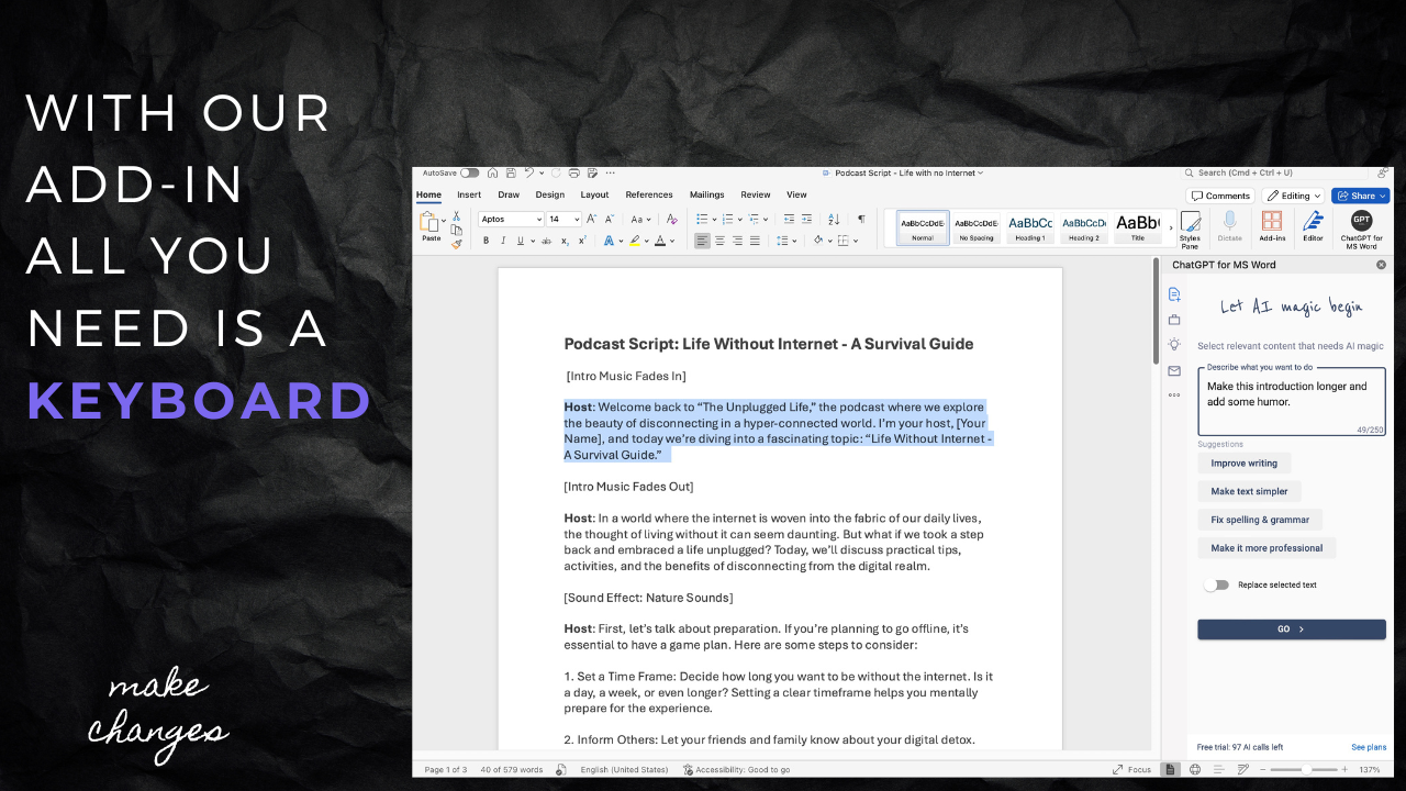 ChatGPT for Word gallery image