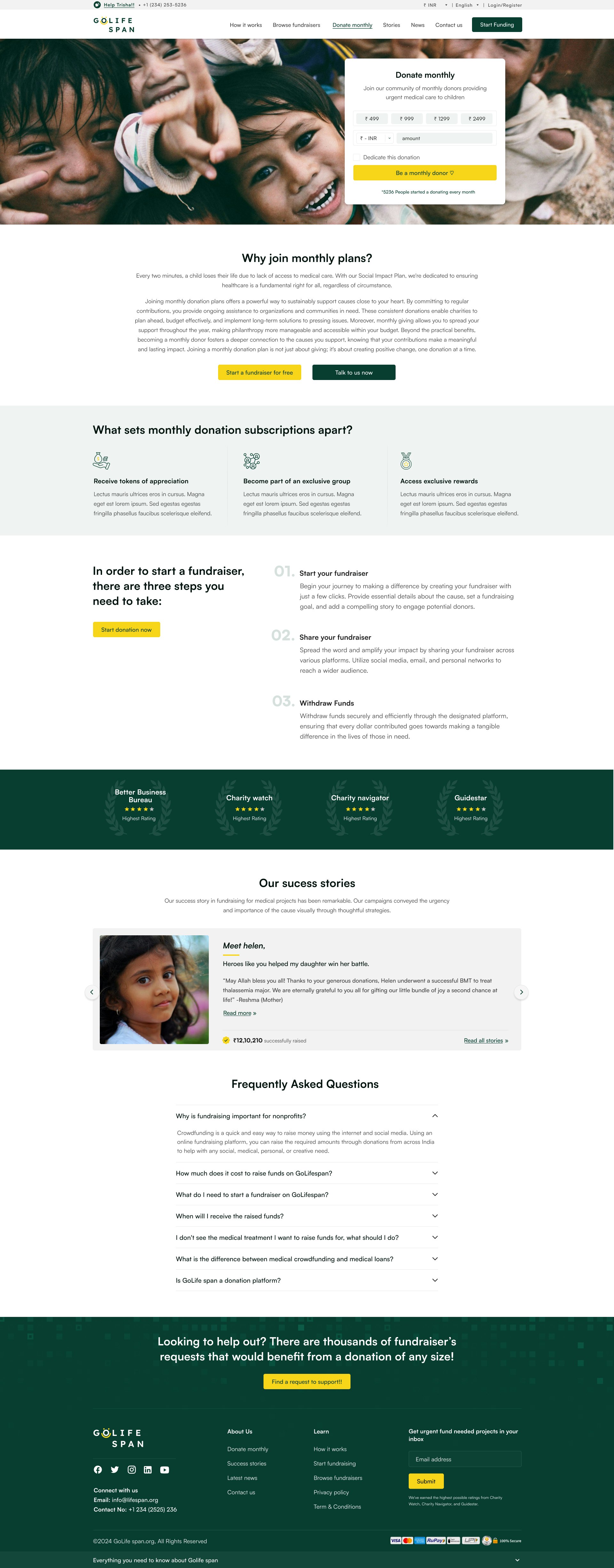 Golife Fundraising Website Template HTML gallery image