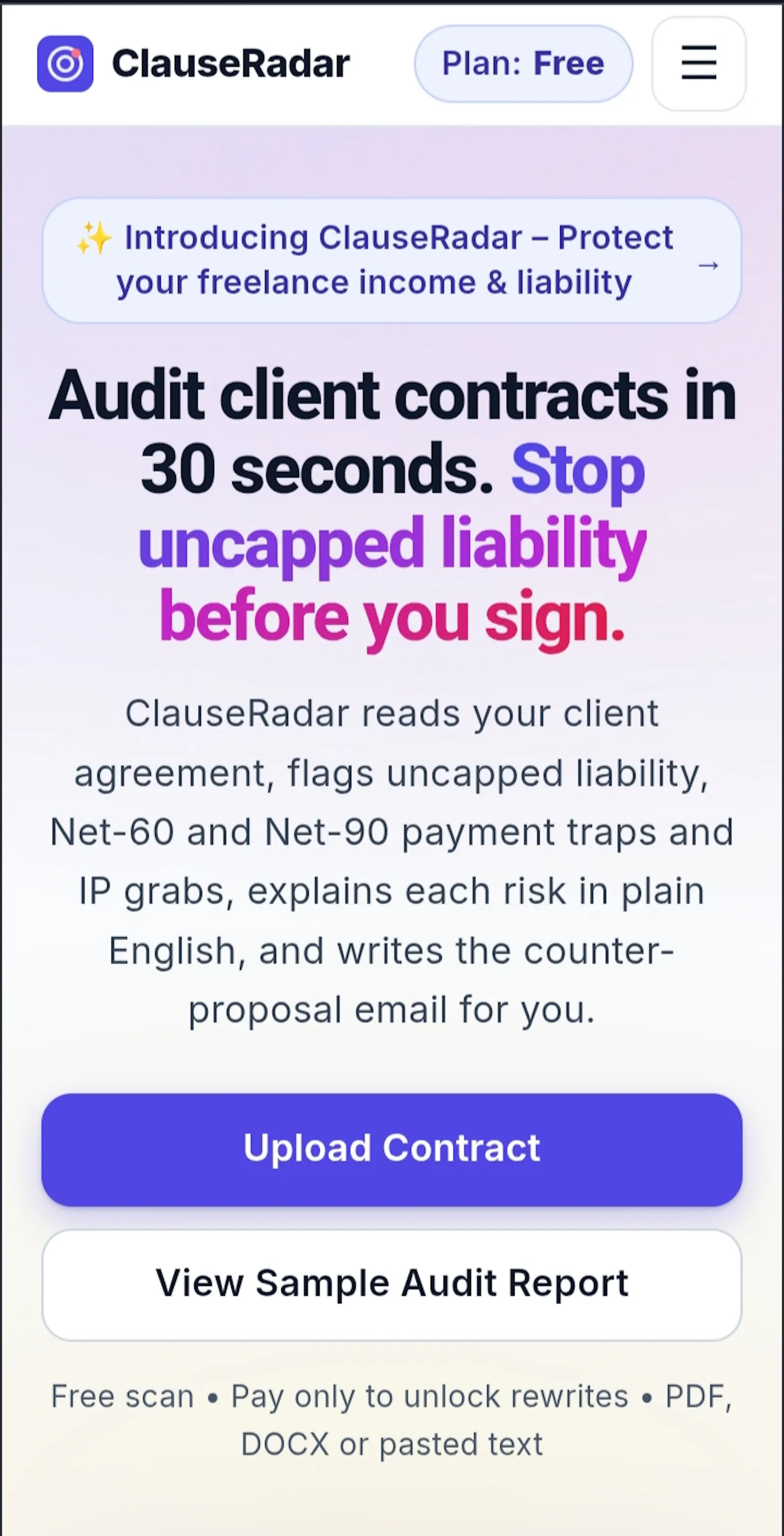ClauseRadar screenshot 1