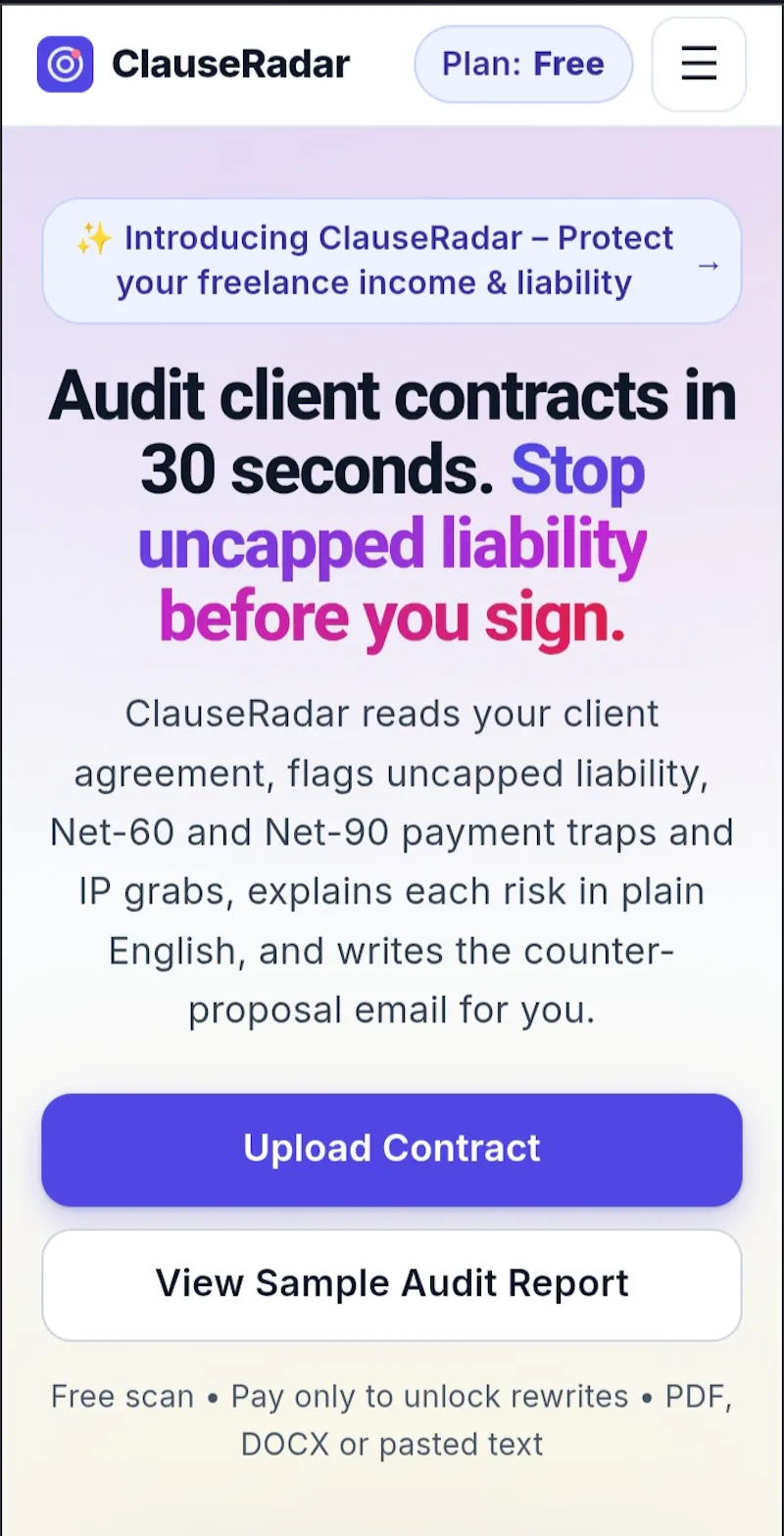 ClauseRadar screenshot 1