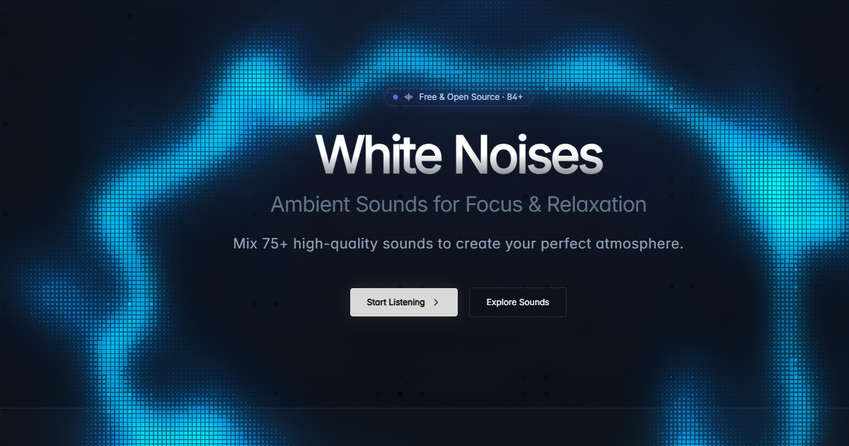 White Noises - Main product screenshot demonstrating key features and user interface