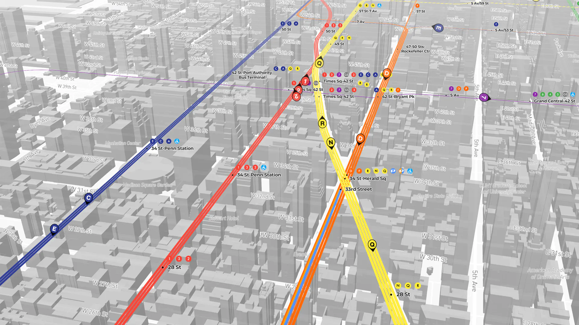NYC Subway Live Map 3D - AP Transit gallery image