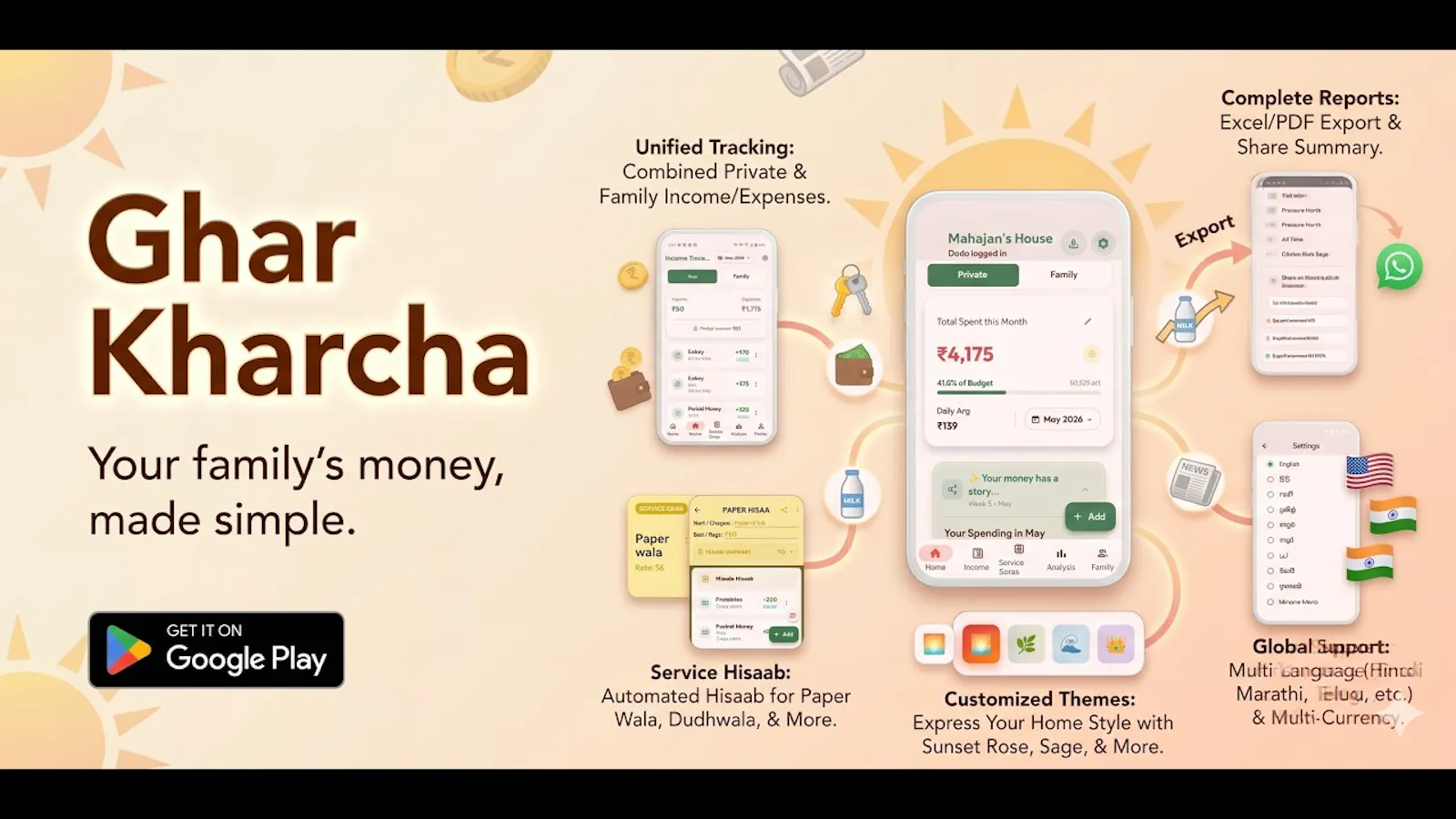 Ghar Kharcha: Expense & Budget screenshot 1 (video preview)