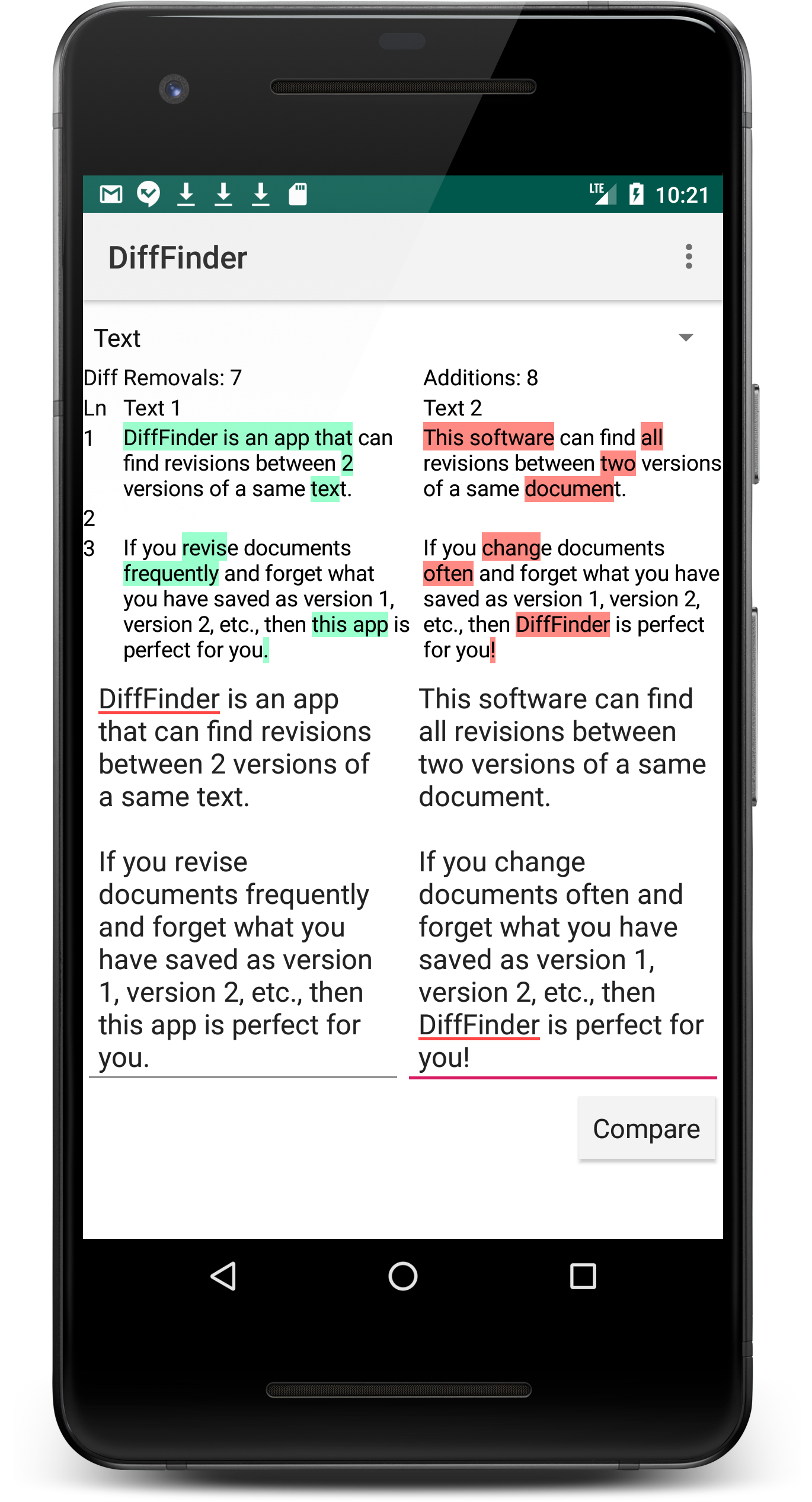 DiffFinder: Compare Files (Android) gallery image