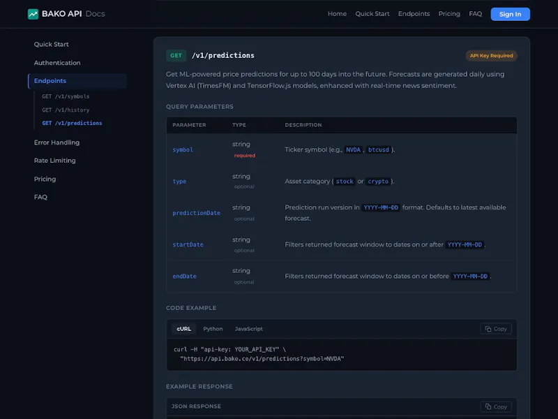 BAKO API screenshot 13