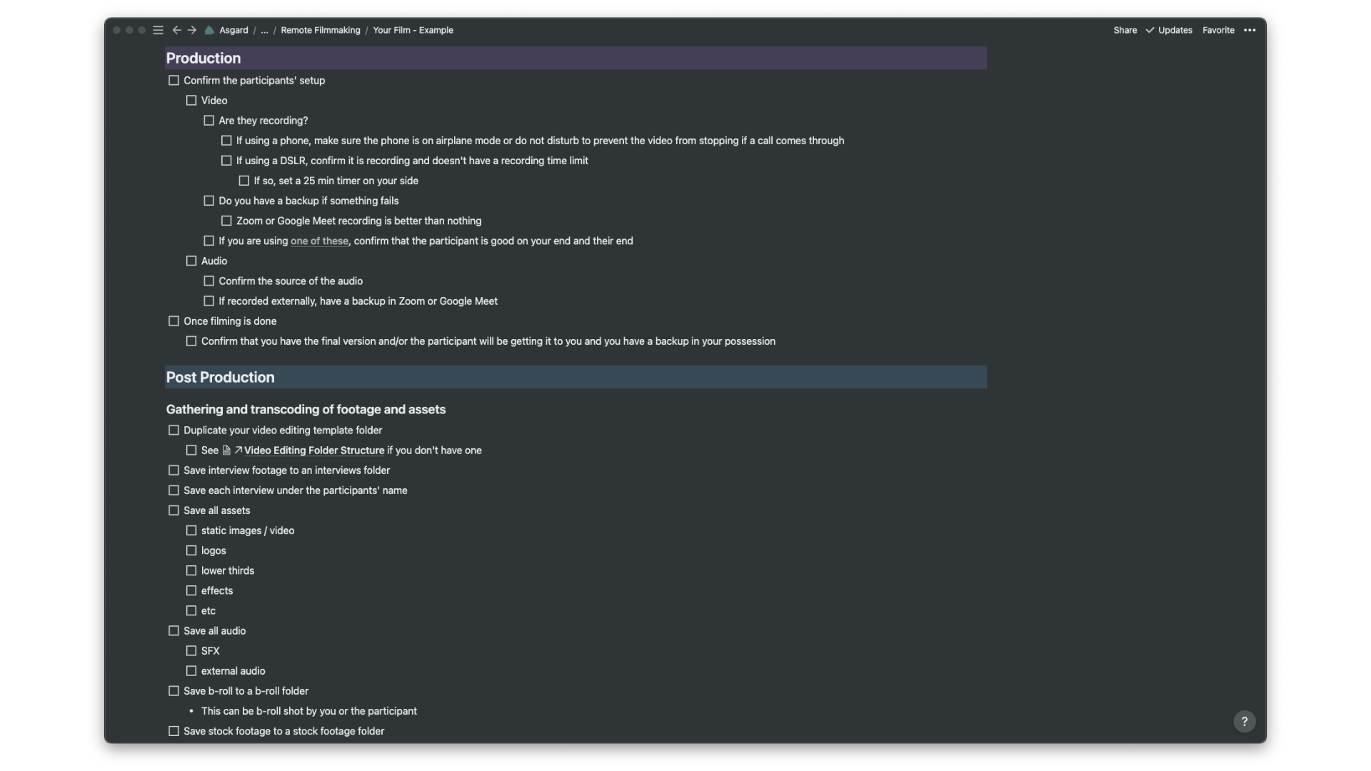Remote Filmmaking Checklist gallery image