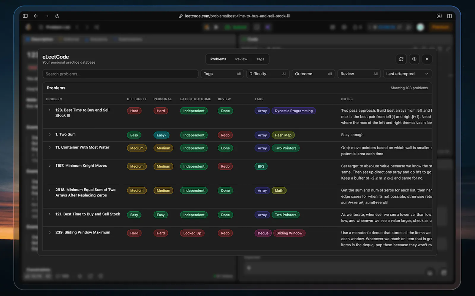 eLeetCode screenshot 2