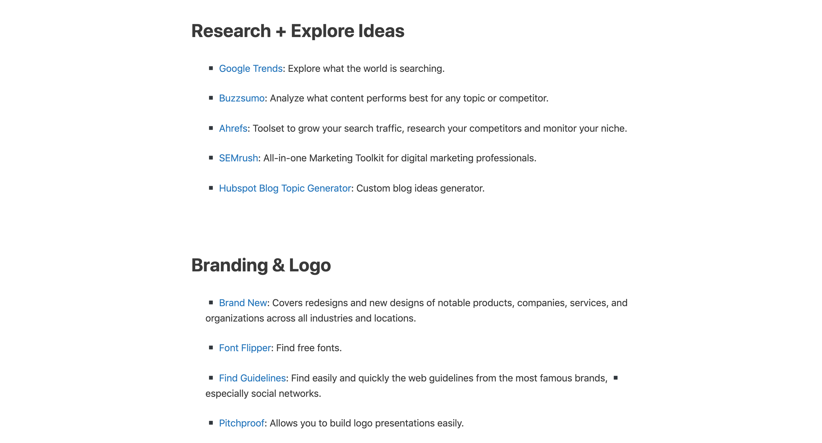 Marketing Tools List gallery image