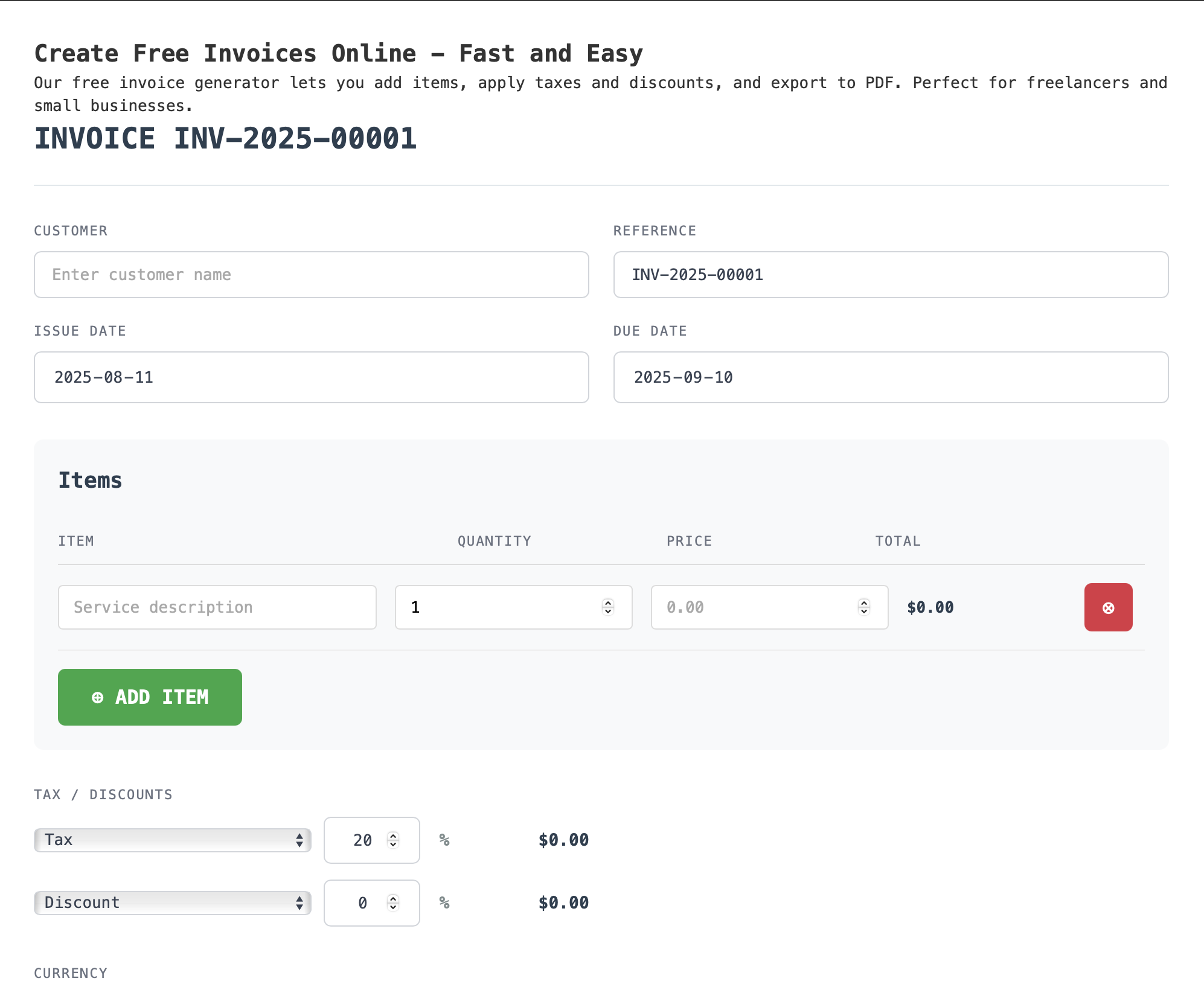 Free Invoice Generator gallery image