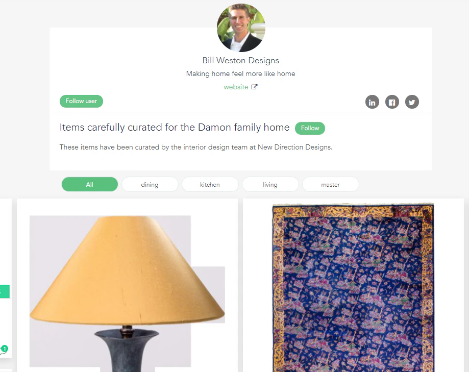 Lasso organizer for interior designs