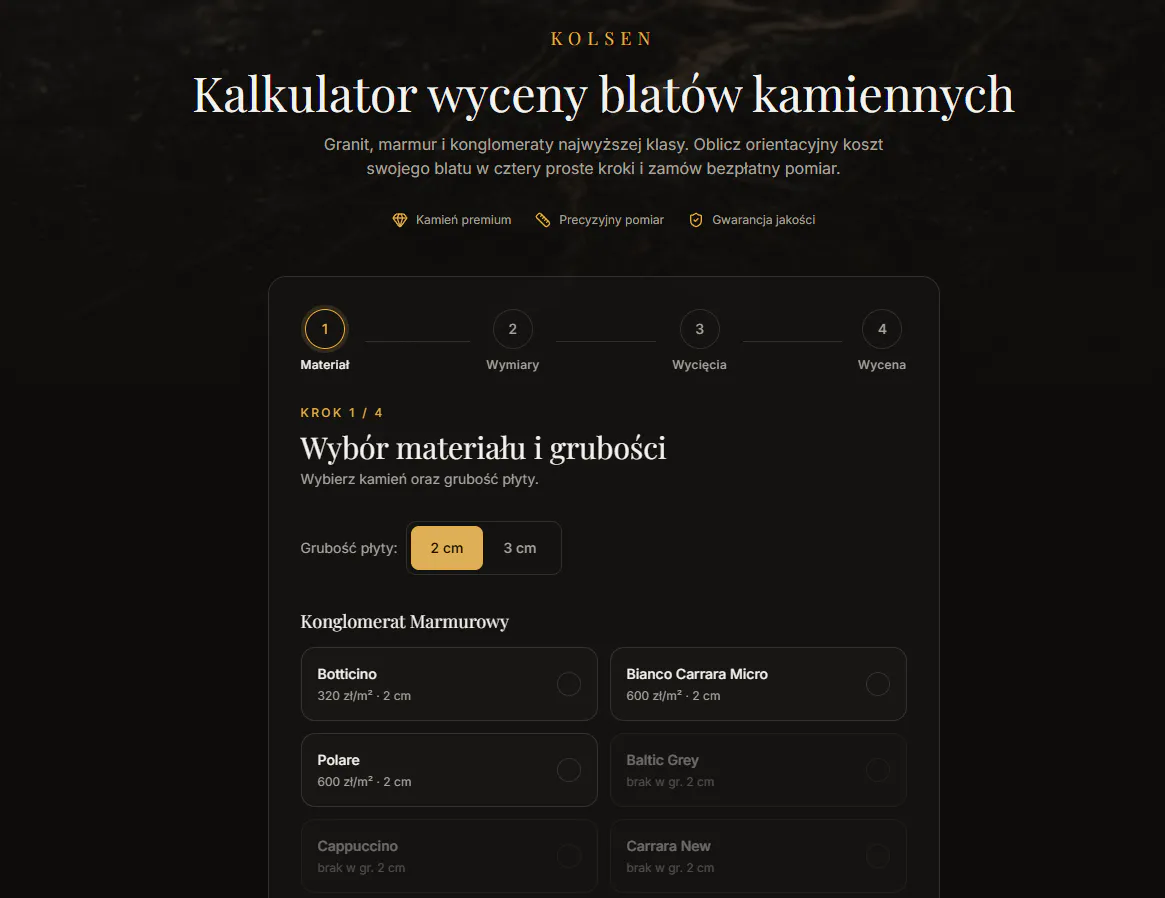 Kalkulator wyceny blatów kamiennych gallery image