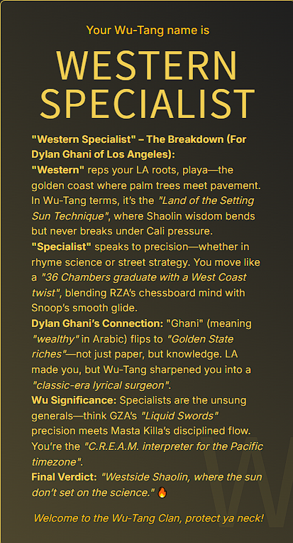 Wu-Tang Name Generator gallery image