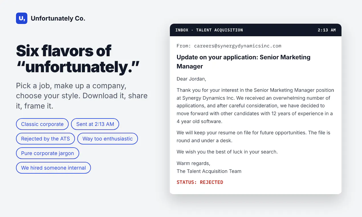 Rejection Letter Generator gallery image