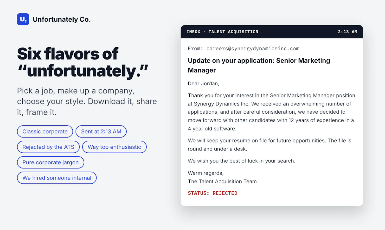 Rejection Letter Generator screenshot 2