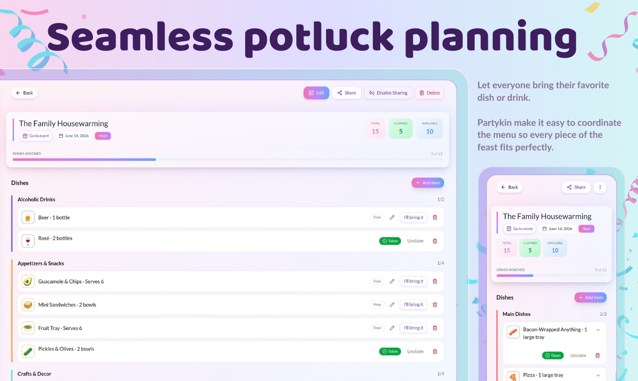 Partykin - Screenshot 5 showing product features and functionality