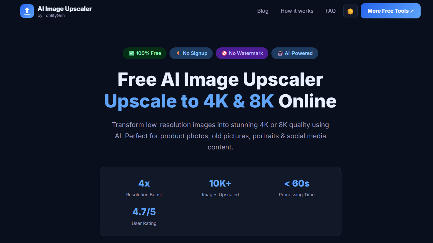AI Image Upscaler by ToolifyGen gallery image