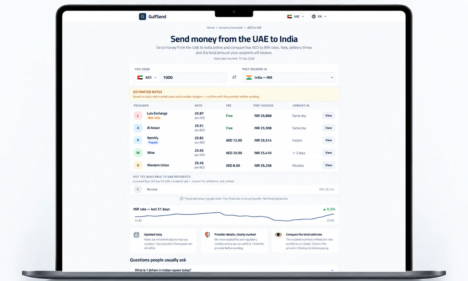 GulfSend — Send Money Smarter from UAE screenshot 3