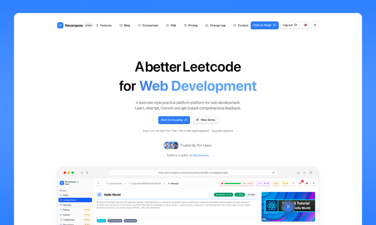 Recompose - Main screenshot showing features and interface
