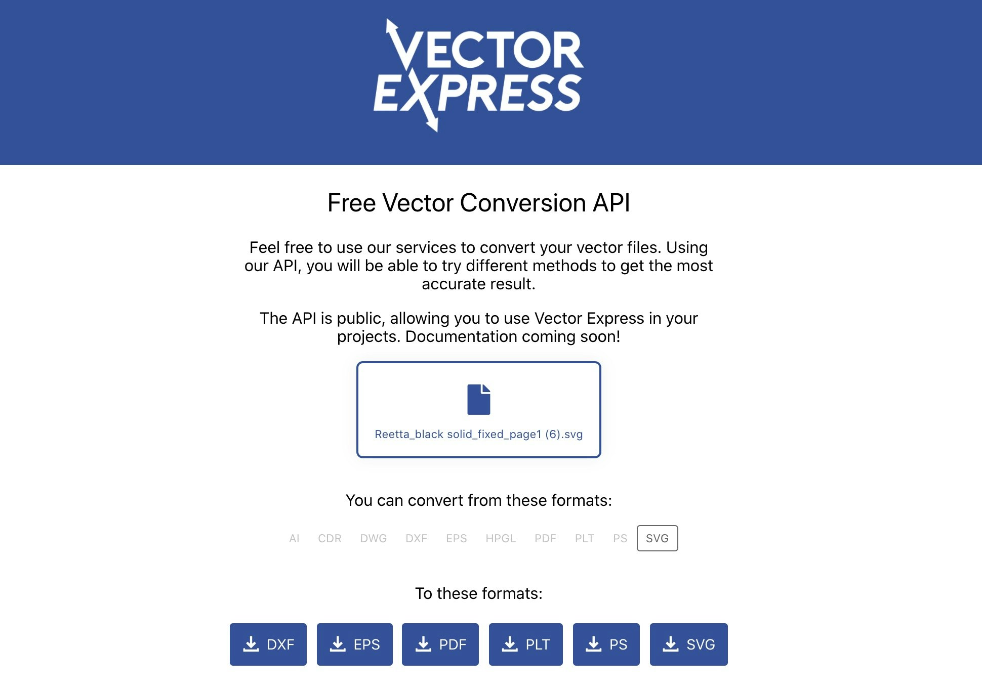 Vector Express Vector Free API gallery image