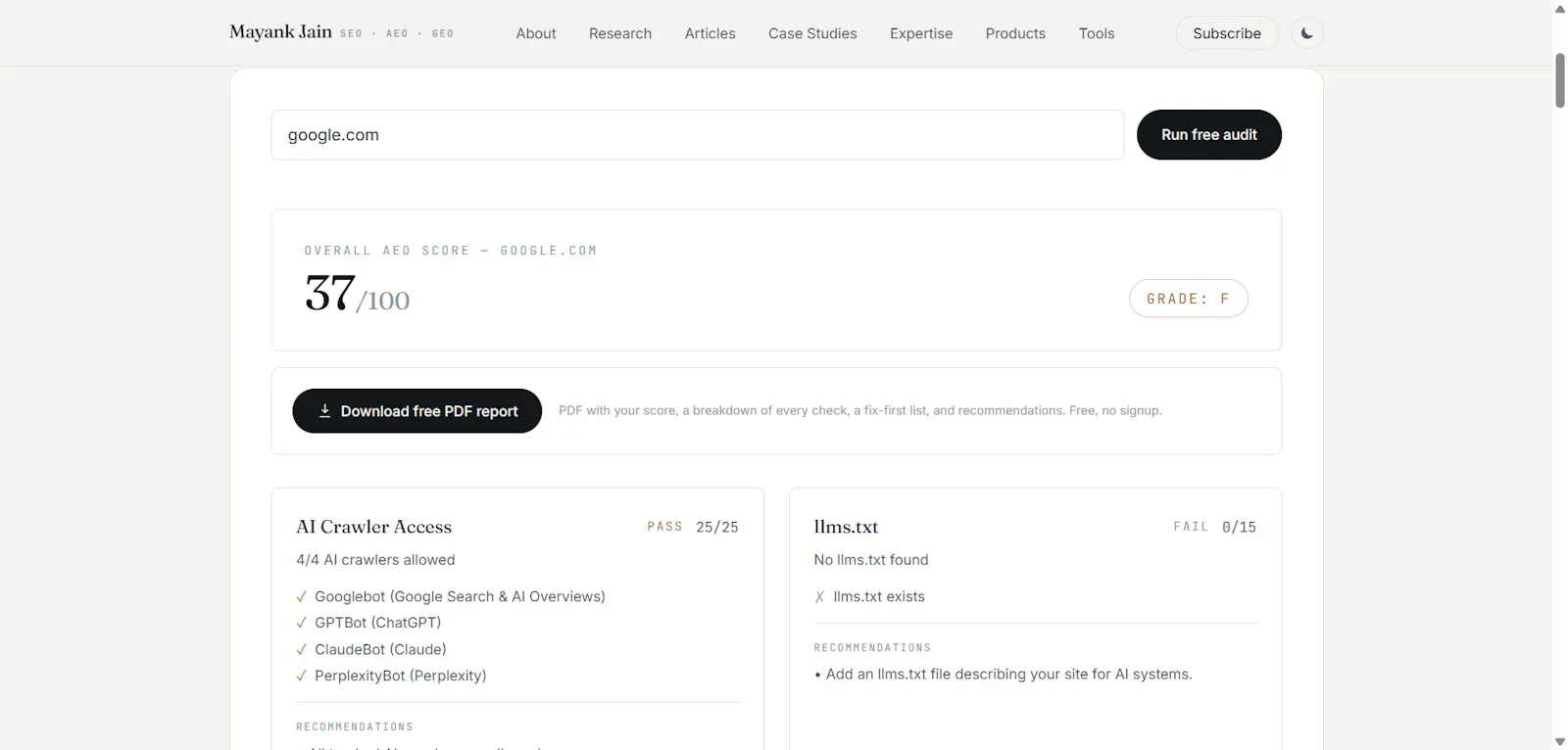 AEO Audit Tool screenshot 3
