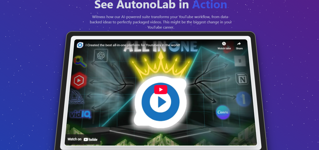 Autolab - Het alles-in-één AI YouTube-groeiplatform media 3