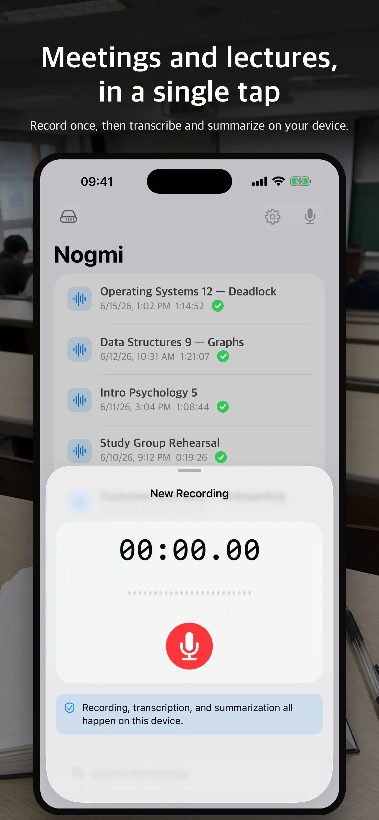 Nogmi — Record and Summarize On-device screenshot