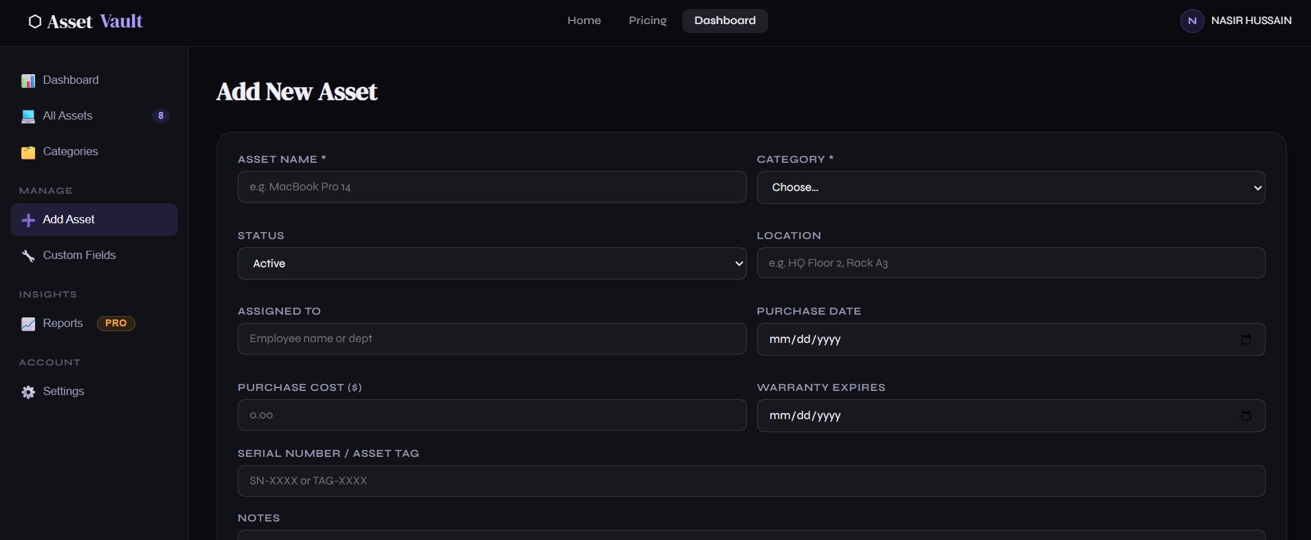 AssetVault — IT Inventory Management
