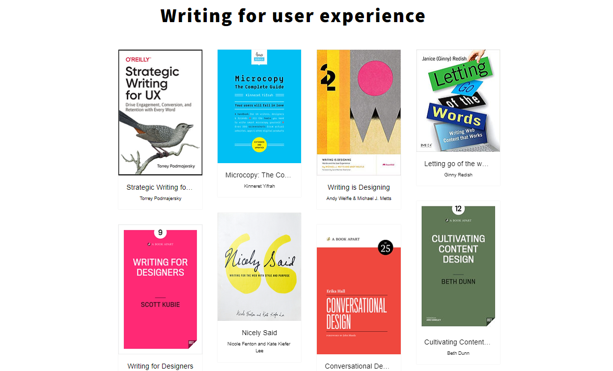 The UX Writing Library gallery image