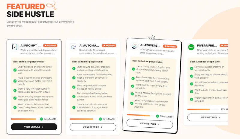 SideHustlr.ai screenshot 2