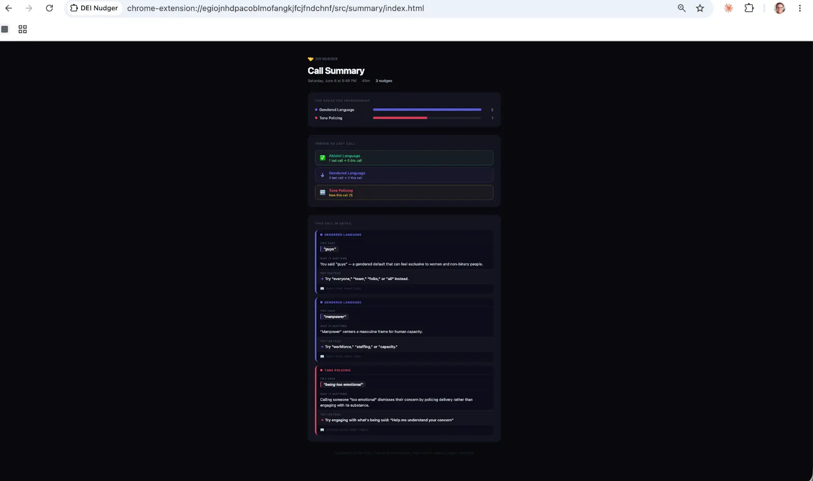 DEI Nudger screenshot 3