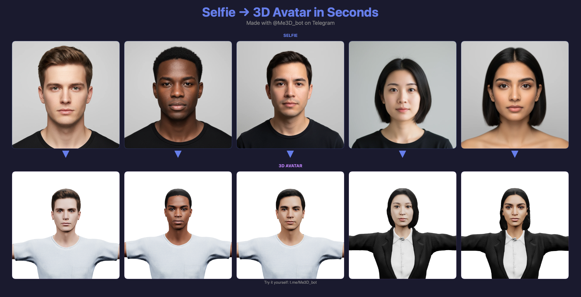 Me3D Bot - Product Hunt launch logo and brand identity