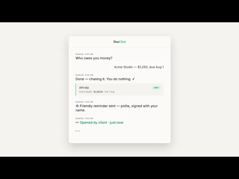 DueChat screenshot 1 (video preview)