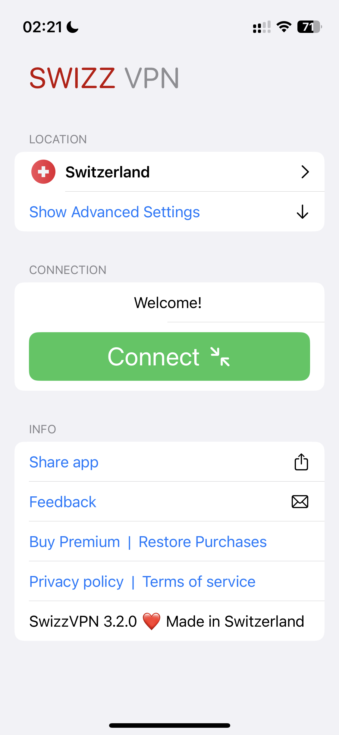 Média SwizzVPN: VPN de Suisse 1