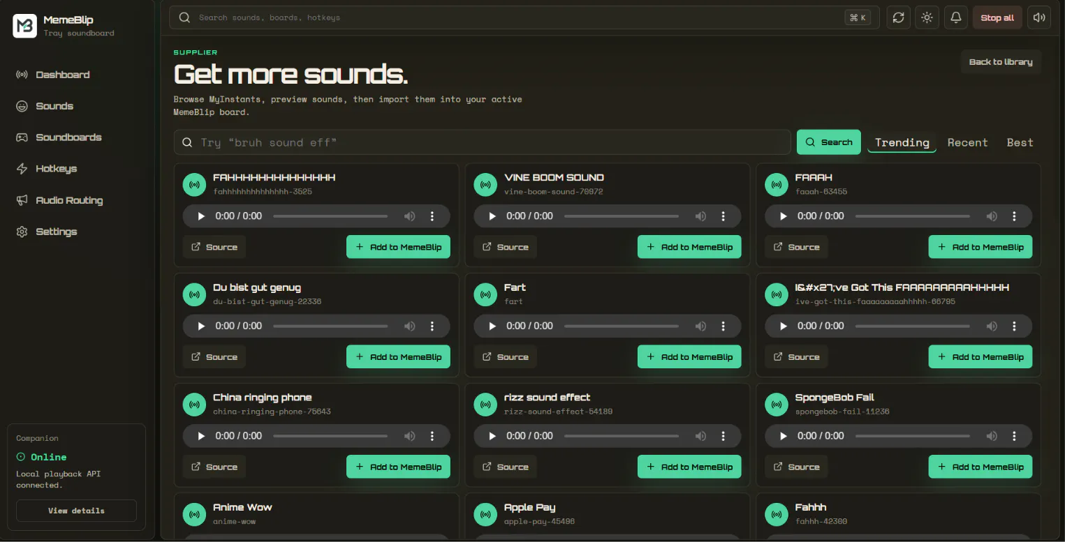 MemeBlip — Soundboard for Chaos gallery image