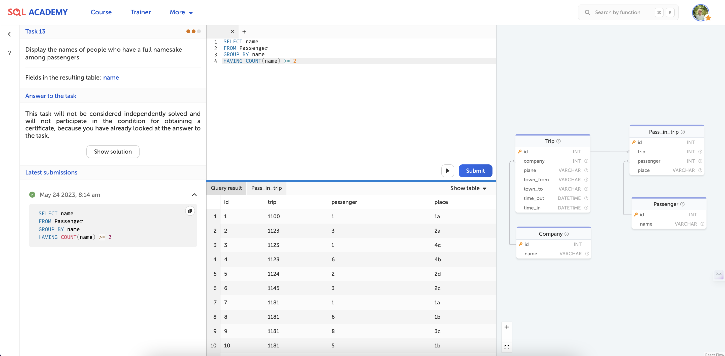 SQL 아카데미 v2.0 - 최고의 온라인 무료 SQL 코스 및 운동 트레이너 미디어 4
