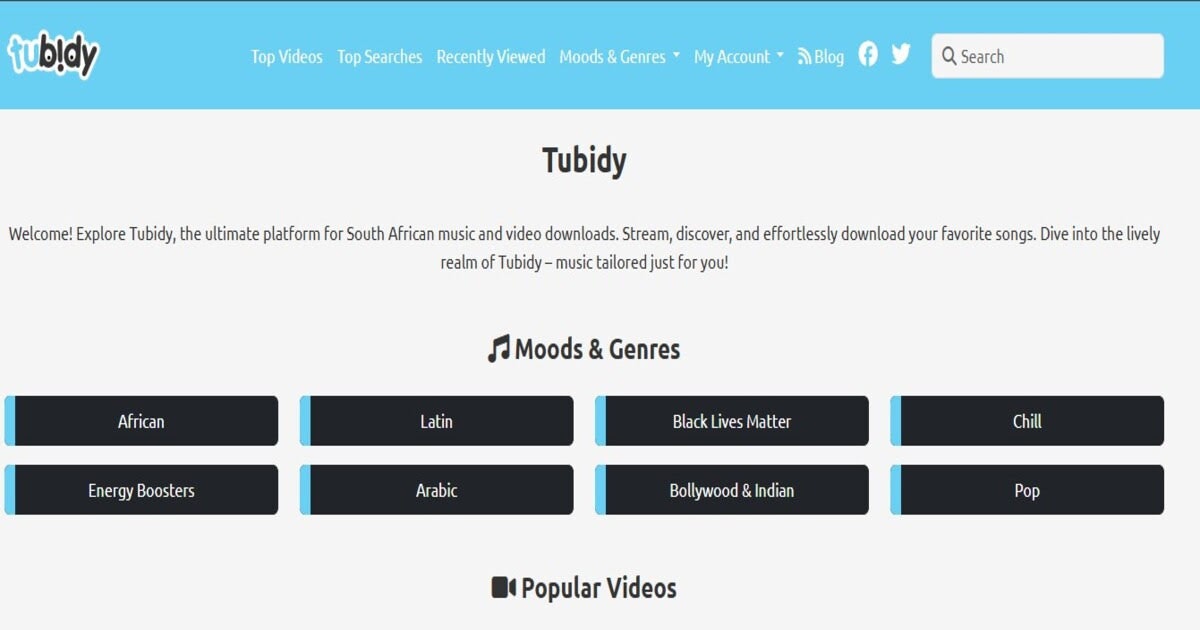 Tubidy: Free MP3 music downloads - Main product screenshot demonstrating key features and user interface