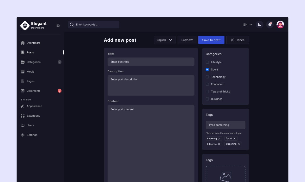Elegant Dashboard Kit gallery image