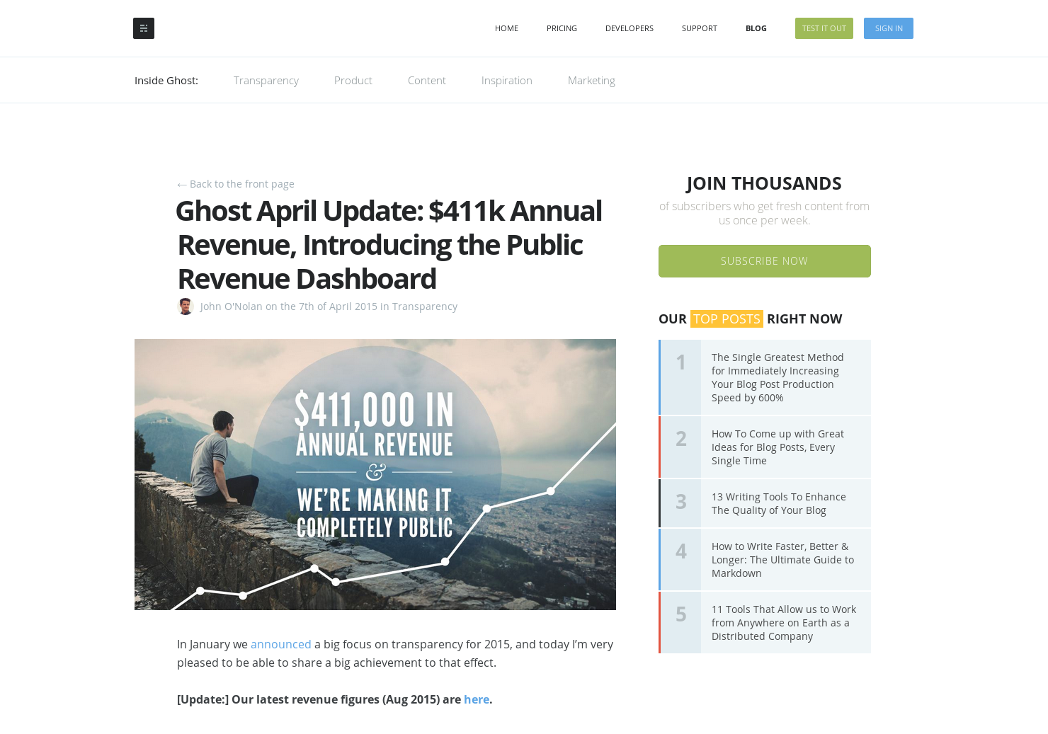 Ghost Revenue Dashboard