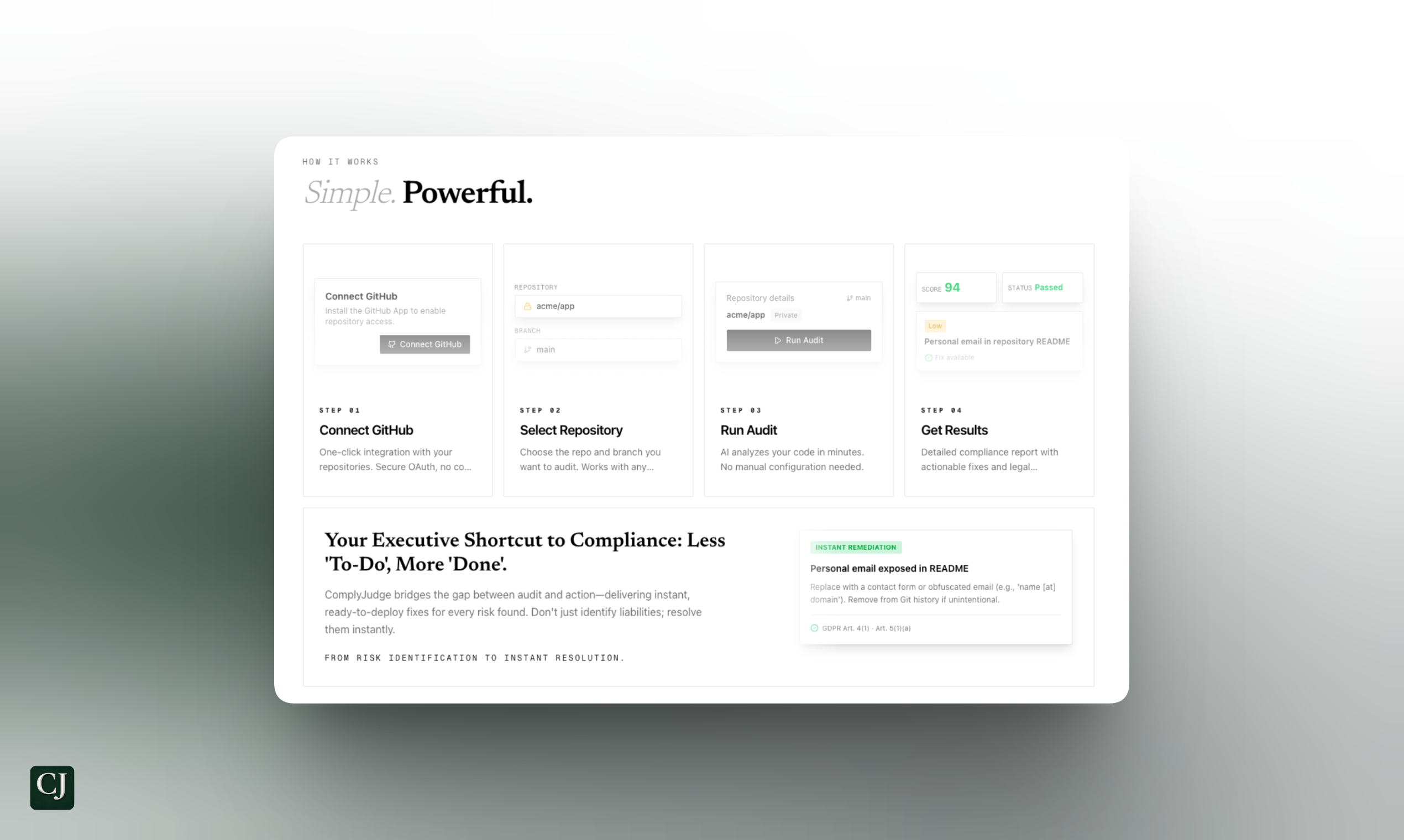 ComplyJudge - Screenshot 2 showing product features and functionality