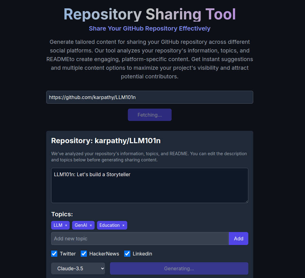 GitDevTool - Ferramenta de compartilhamento social media 1