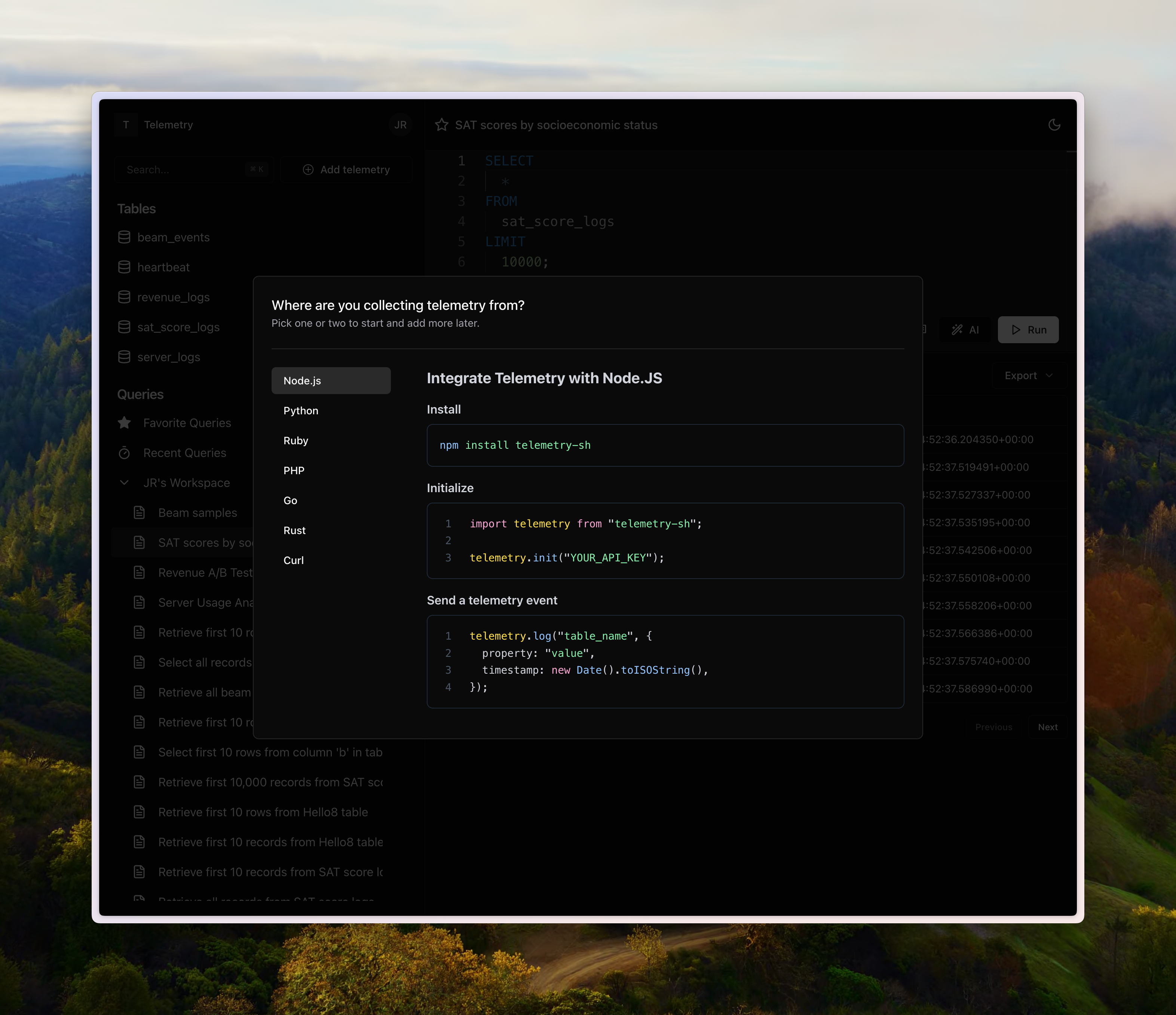 Telemetry gallery image