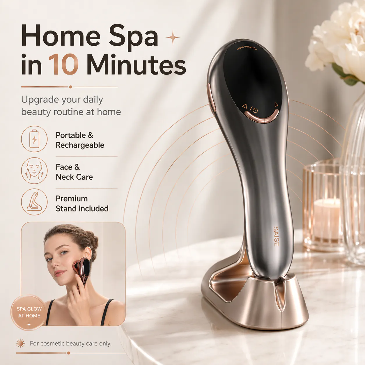 Home-Use Ultrasonic Beauty Device gallery image