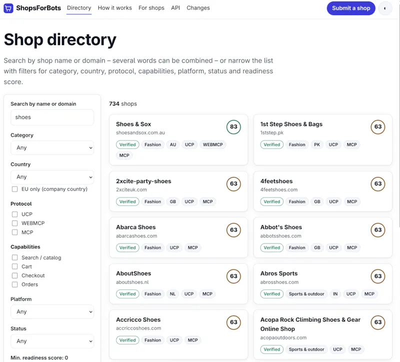 ShopsForBots screenshot 3