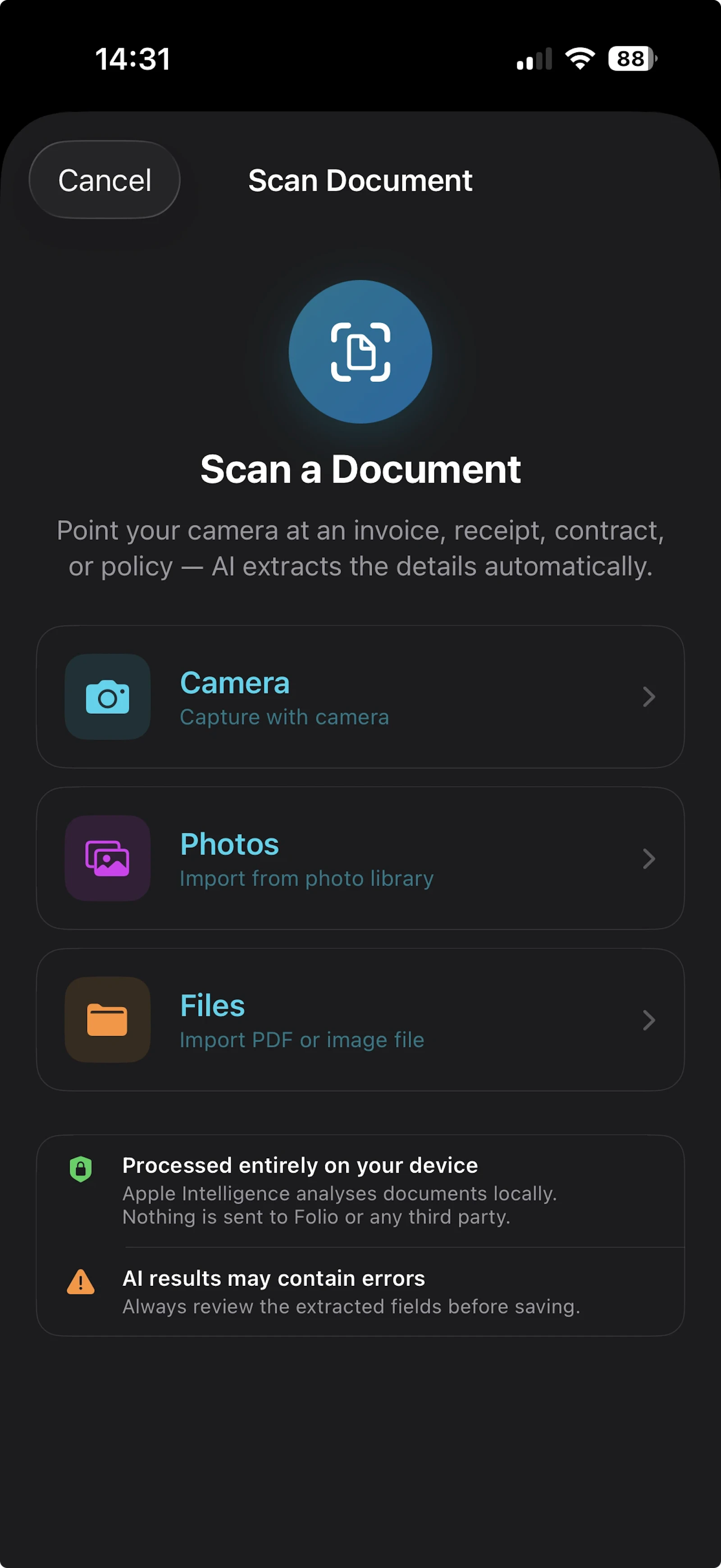Folio screenshot 2